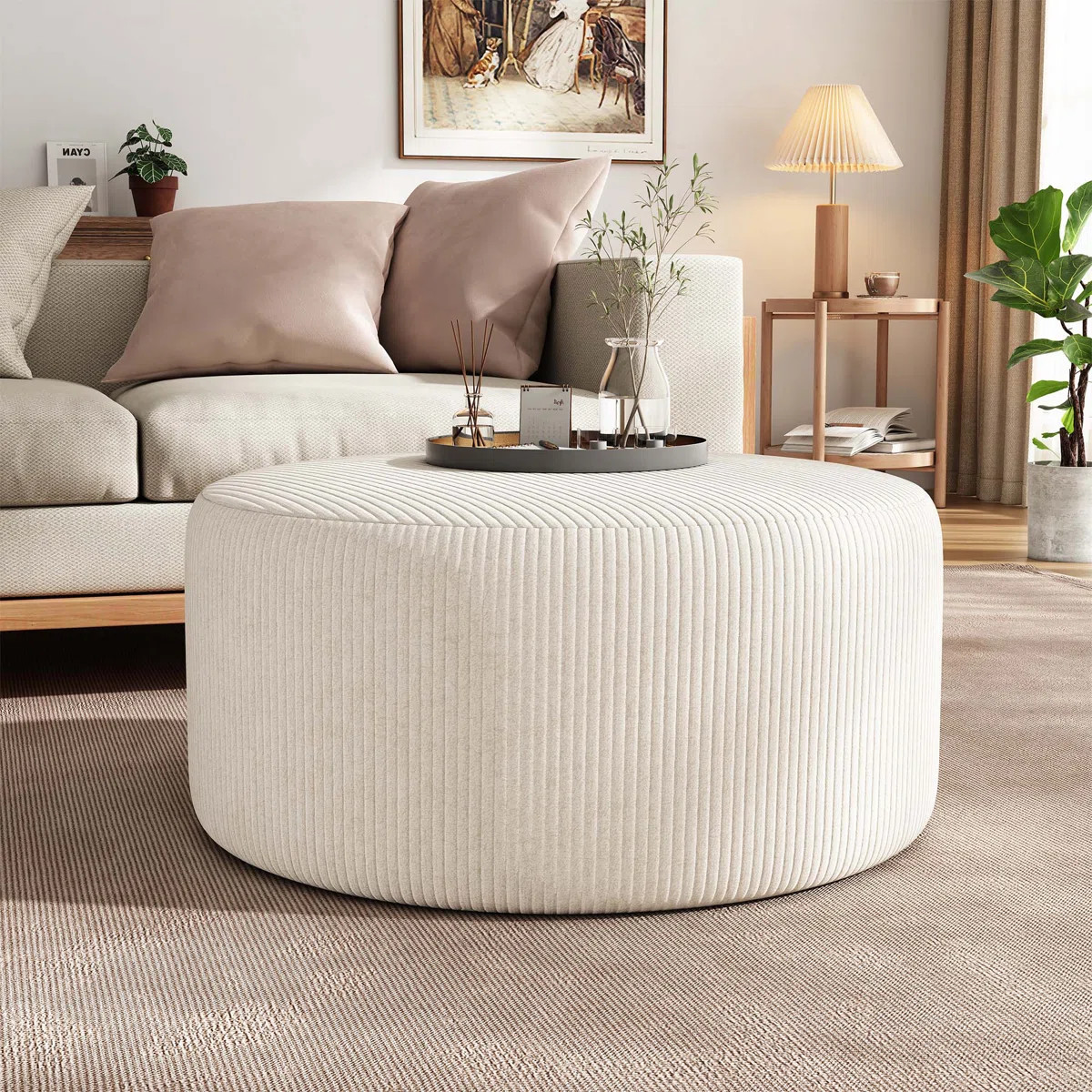 Henrik Modern Upholstered Round Ottoman | Wayfair North America