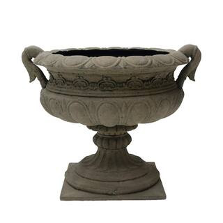 MPG 19.25 in. H Aged Granite Cast Stone Fiberglass Urn with Handles PF6651AG - The Home Depot | The Home Depot