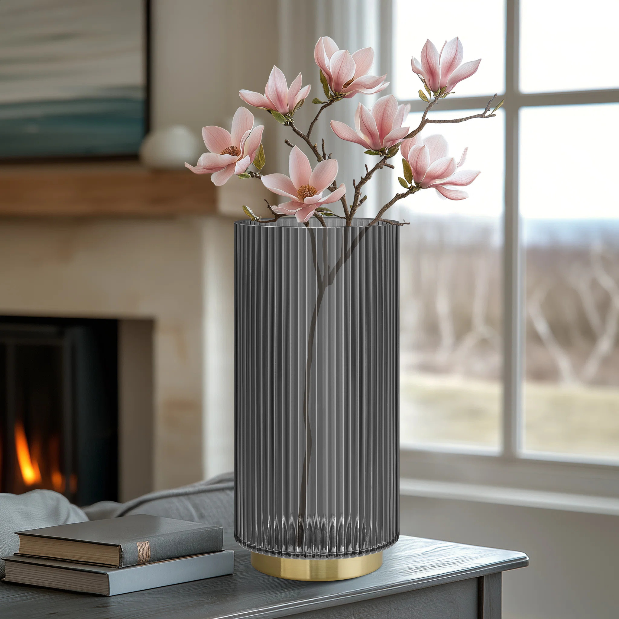 Ribbed Cylinder Glass Table Vase | Wayfair North America