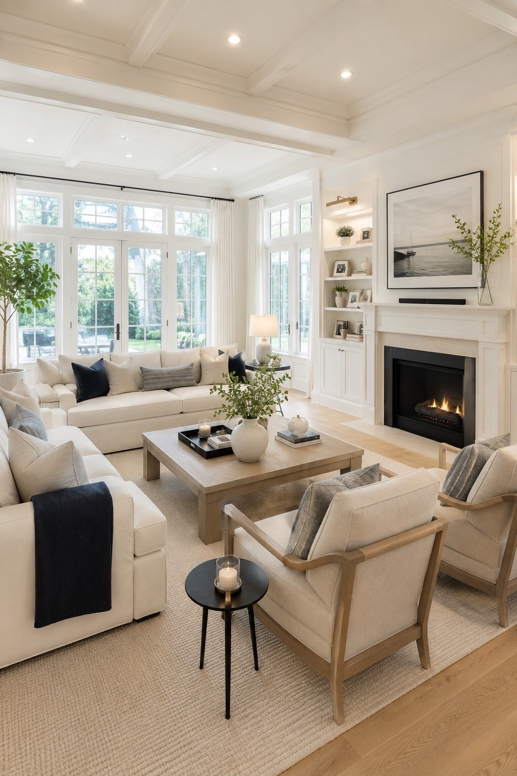 A bright East Coast inspired living room featuring soft neutral tones, oversized windows, a cozy fireplace, natural wood accents, and timeless furniture. Save this elegant space for inspiration if you love classic interiors with a fresh, modern feel. Perfect for creating a warm and luxurious home you’ll never want to leave.

#eastcoaststyle #livingroomideas #coastalliving #moderntraditional #timelessdesign #luxurylivingroom #neutralhome #fireplacedesign #homedecor #interiordesign #organicmodern #classicinteriors #homeinspiration #coastalhome #luxuryhome #amazonhome #ltkhome #livingroomdecor #designerhome #warmminimalism