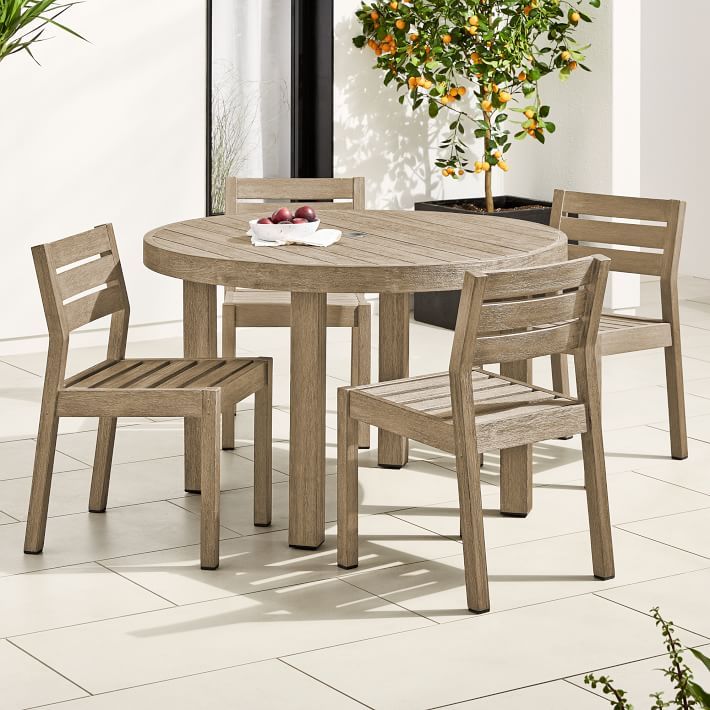 Portside Outdoor Round Dining Table (48"–60") | West Elm (US)