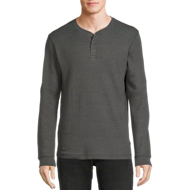 George Men's and Big Men's Long Sleeve Thermal Henley Shirt - Walmart.com | Walmart (US)