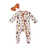 Mud Pie Baby Girls' Thanksgiving Turkey Sleeper and Headband Set | Amazon (US)