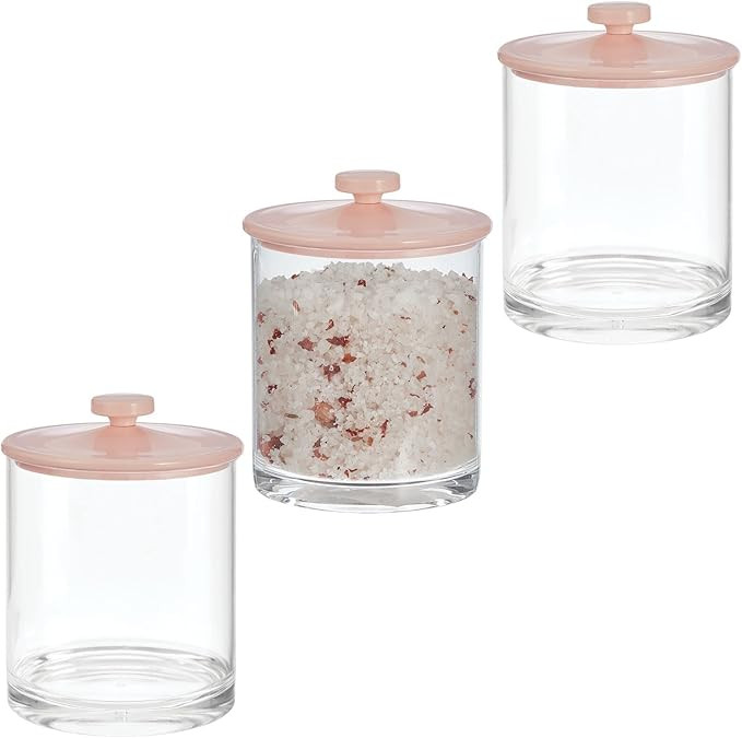 mDesign Medium Modern Apothecary Storage Organizer Canister Jars - Acrylic Containers for Bathroo... | Amazon (US)