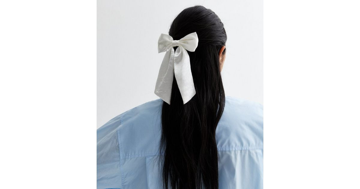 Cream Satin Bow Hair Slide | New Look | New Look (UK)