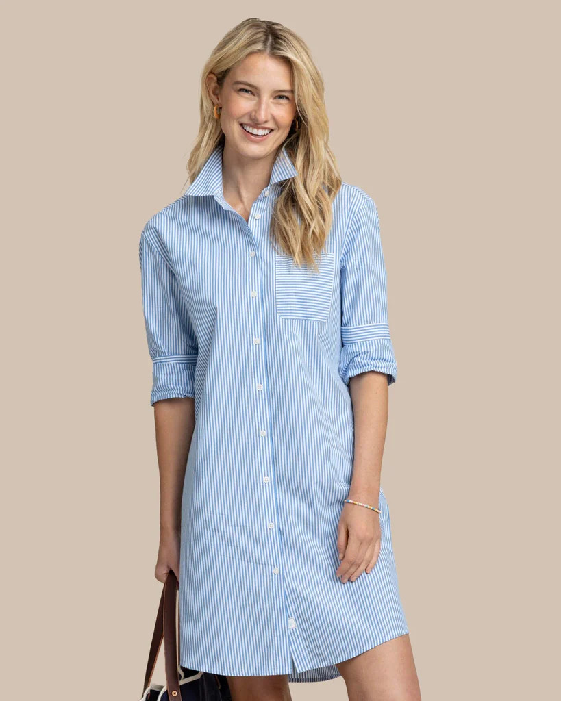 Cam Stripe Poplin Dress | Southern Tide