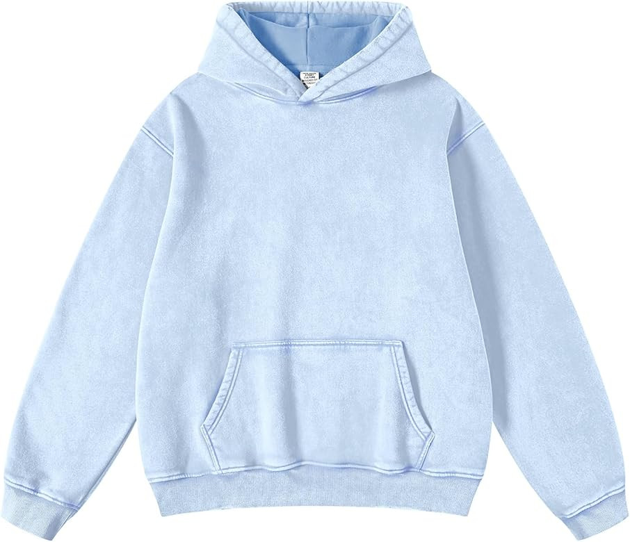 Mens Hoodies Pullover Oversized Hoodie Wash Plush Cotton Hooded Sweatshirt Vintage Heavyweight Ho... | Amazon (US)