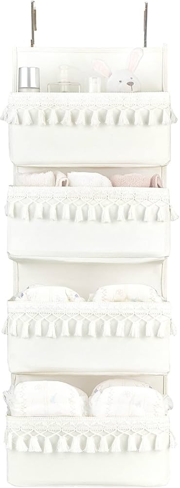Dahey Over The Door Organizer Boho Nursery Storage Decor Closet Hanging Organizer with Tassels De... | Amazon (US)