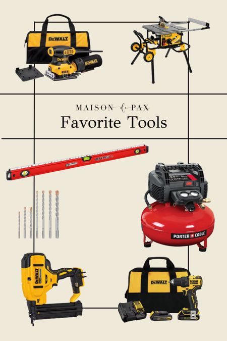 Good DIY home remodel requires good tools. This roundup gives you a helpful start to build a great workshop at home. Air compressor, level, drill, sander, drill bits, table saw  

#LTKhome #LTKfamily