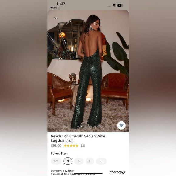 12th tribe revolution emerald wide leg sequin jumpsuit | Poshmark