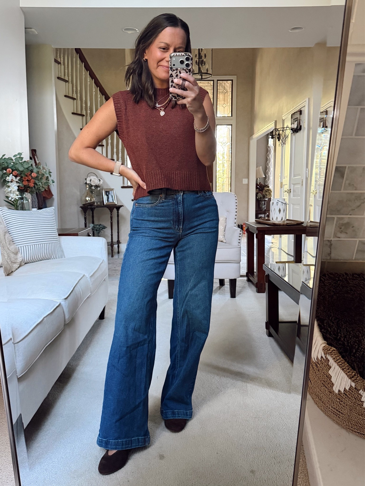 Fall girls night/ date night outfit. Top runs true to size - jeans run big.

Top: small
Jeans: 0 regular

#LTKootd #LTKOver40 #LTKmomlife