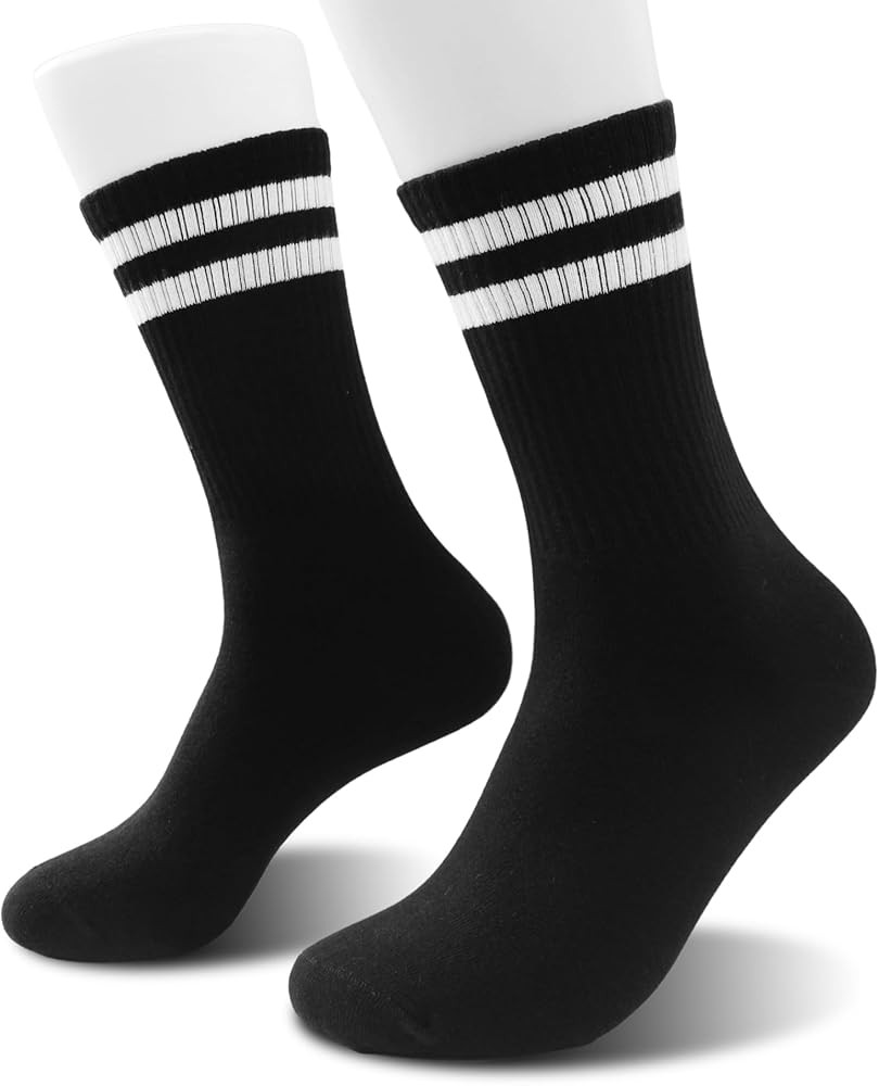 Retro Striped Crew Socks - Vintage Socks Gifts for Adult, Teens | Amazon (US)