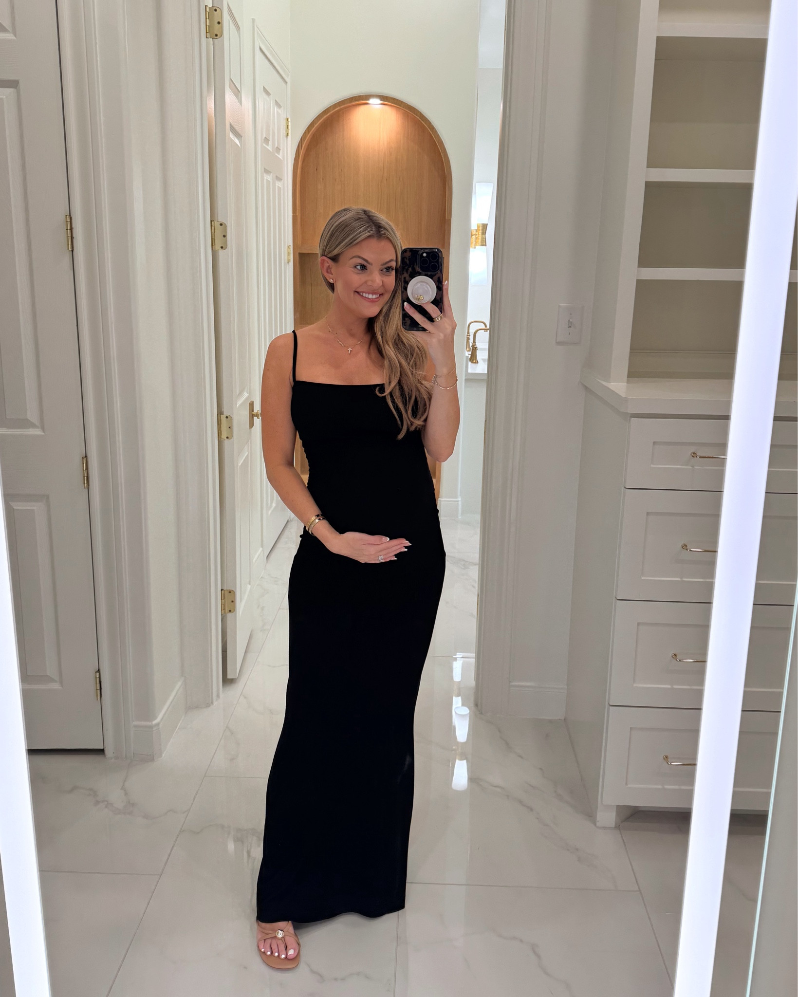 this skims dress has to be my most-worn dress throughout all my pregnancies! it’s not maternity, but is super stretchy so very bump friendly!! (wearing size small + it has adjustable straps) added bonus - all i’m wearing are nippies! 

pregnant, nordstrom, third trimester, skims, bump friendly 

@nordstrom #NordstromPartner

#LTKStyleTip #LTKBump #LTKFindsUnder100