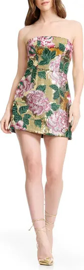 Scottie Sequin Floral Embroidered Minidress | Nordstrom