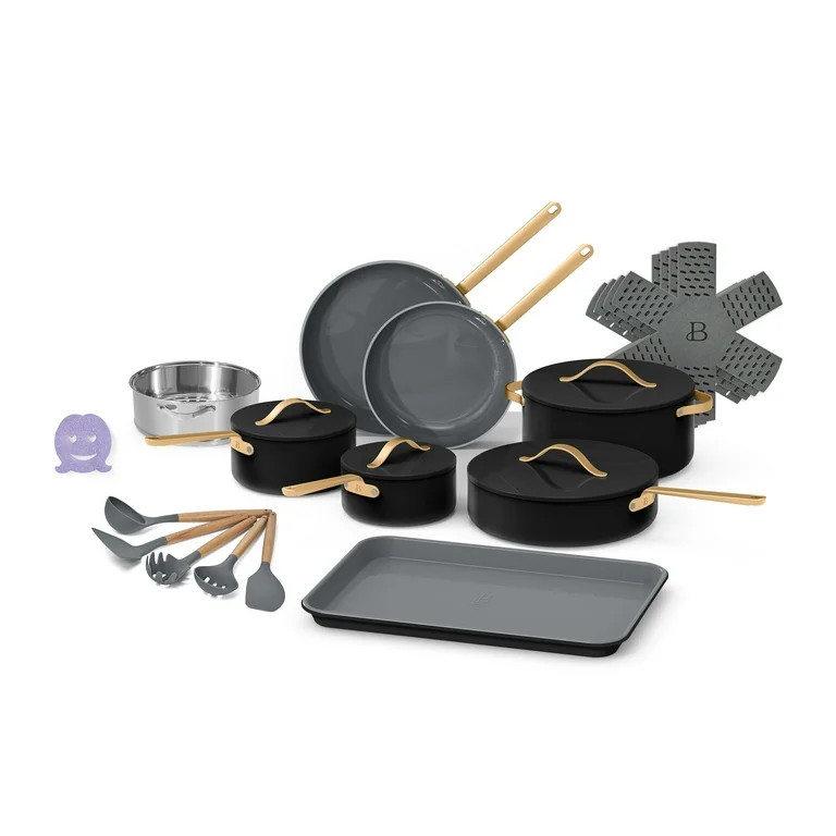 Beautiful 22pc Cookware Set, Black Sesame by Drew Barrymore | Walmart (US)
