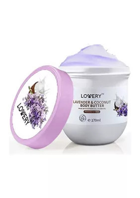 Lovery Lavender and Coconut Body Butter - 6oz Ultra-Hydrating Shea Butter Body Cream Enriched with Jojoba Oil and Vitamin E | Belk