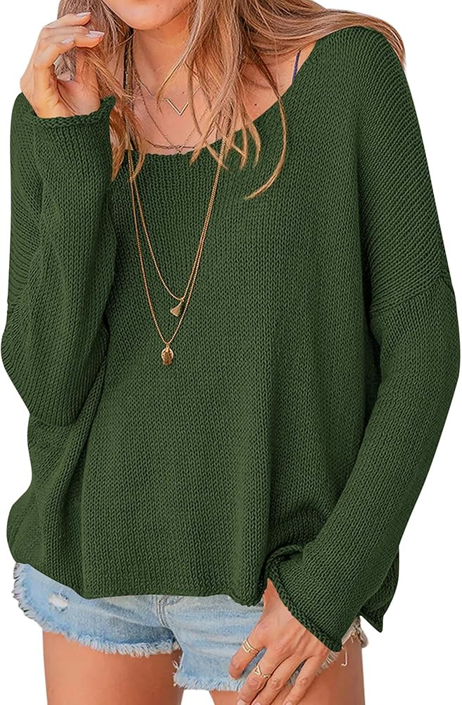 PRETTYGARDEN Women's Oversized Sweaters 2025 Casual Long Sleeve Scoop Neck Pullover Tops Loose Co... | Amazon (US)