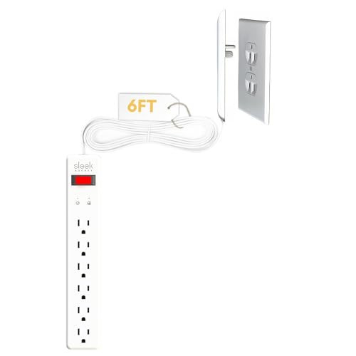 Sleek Socket Original & Patented Ultra-Thin Outlet Concealer with Cord Concealer Kit, Flat Extension Cord with Multi Outlets Surge Protector Power Strip, Ideal for Home Office and Home Theater | Amazon (US)
