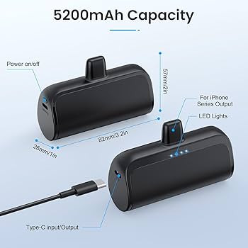 Mini Portable Charger Power Bank for iPhone,5200mAh Portable Phone Charger, Ultra-Compact PD Fast... | Amazon (US)