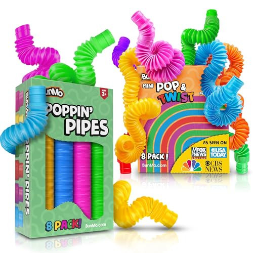 BUNMO Pop Tubes Bundle - Large & Mini - Sensory Toys - Toddler Toys - Imaginative Play & Stimulating Creative Learning - Hours of Fun - Tons of Ways to Play - Connect, Stretch, Twist & Pop | Amazon (US)