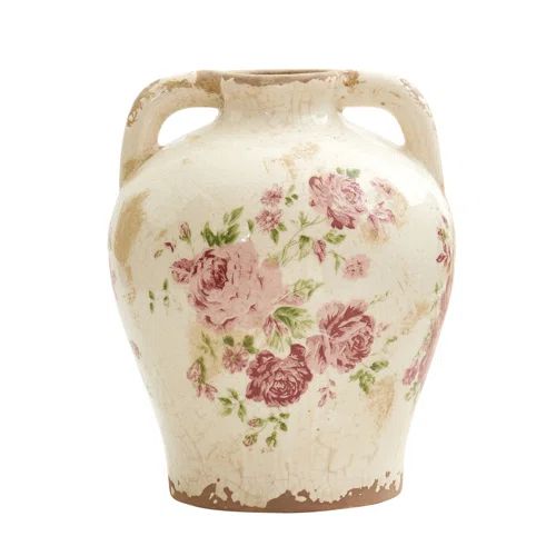 Gracie Oaks Escarlett White/Green 12.5" Ceramic Table Vase | Wayfair | Wayfair North America