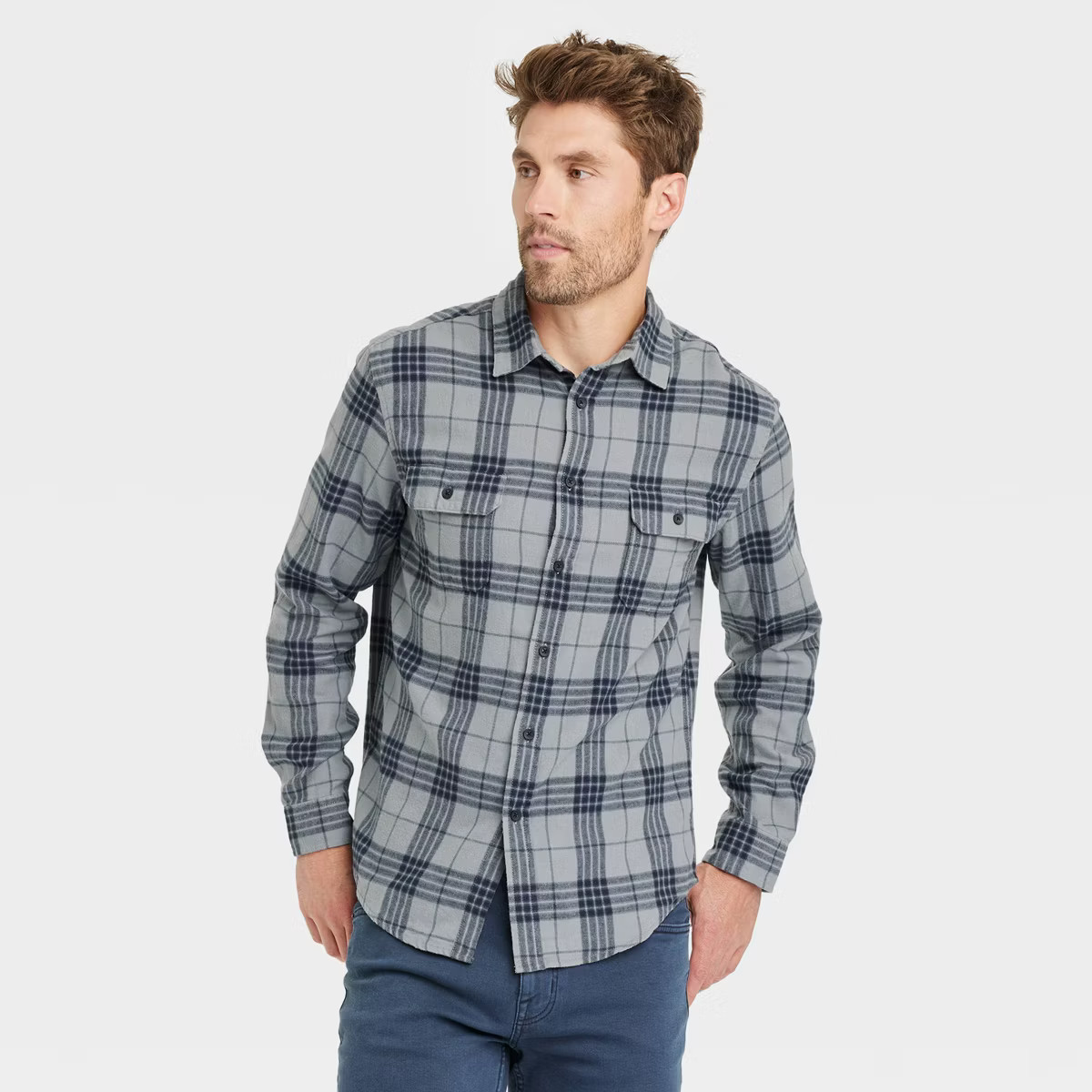 Men's Midweight Flannel Long Sleeve Button-Down Shirt - Goodfellow & Co™ | Target