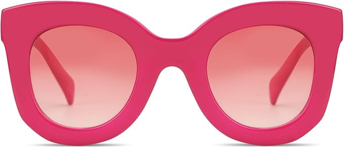 Freckles Mark Thick Fashion Butterfly Sunglasses for Women Trendy Round Cat Eye Sun Glasses | Amazon (US)