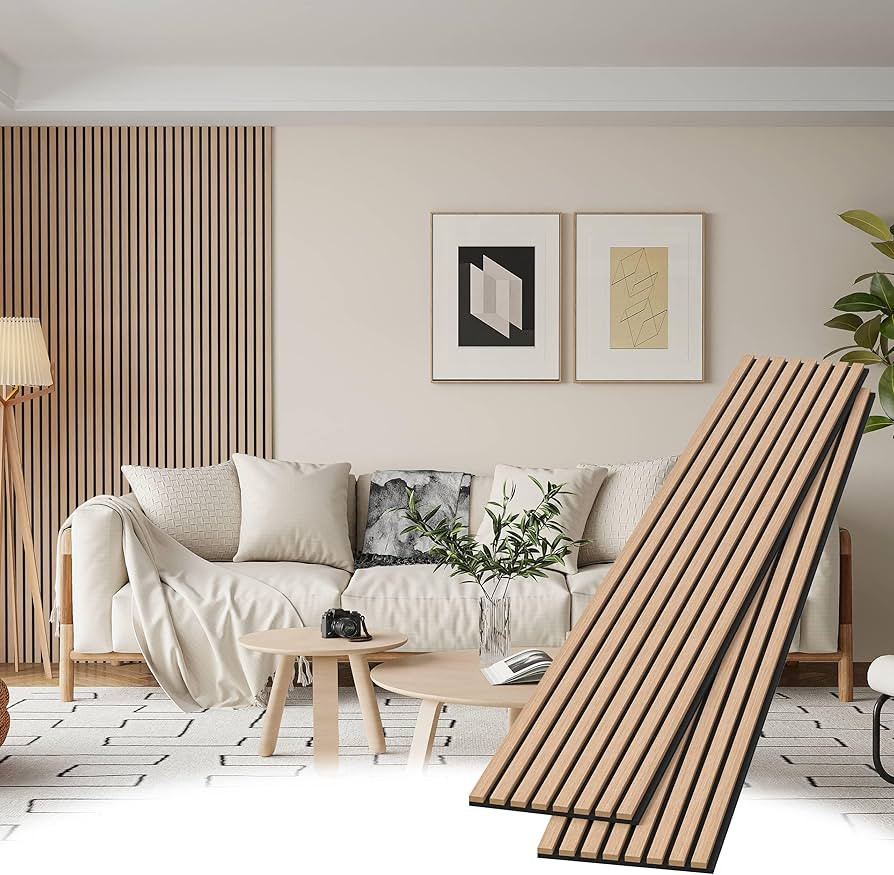 Wood Slat Wall Panels, 2 Pack Accent Decorative Acoustic Wood Slats for Wall and Ceilings, Acoust... | Amazon (US)