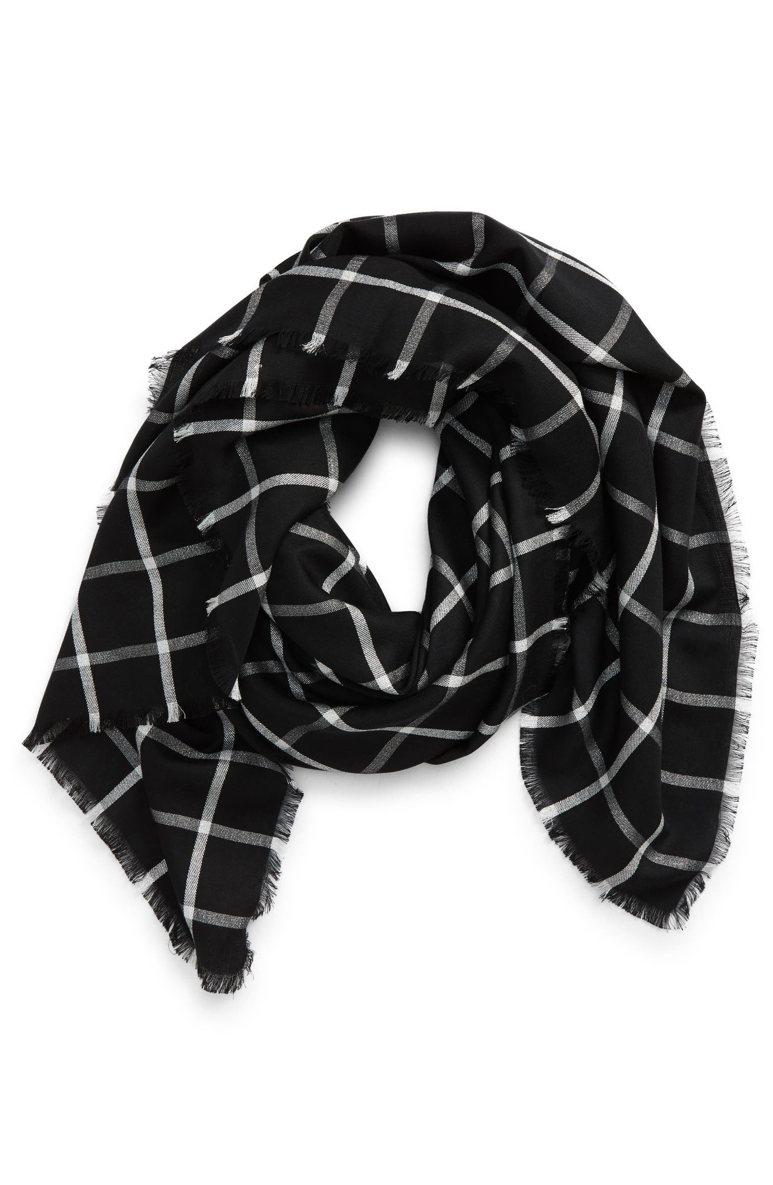 Rebecca Minkoff Metallic Plaid Square Scarf | Nordstrom | Nordstrom