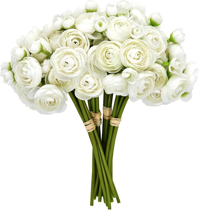 Ranunculus Artificial Flowers, 24 Pcs Mini Faux Ranunculus Flowers Bulk, Silk Ranunculus Flowers ... | Amazon (US)