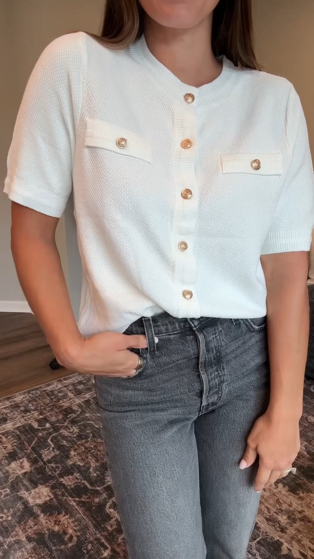 Fall fashion from Walmart • jeans, button up top, kitten heel 

#LTKFindsUnder50 #LTKPetite #LTKSeasonal