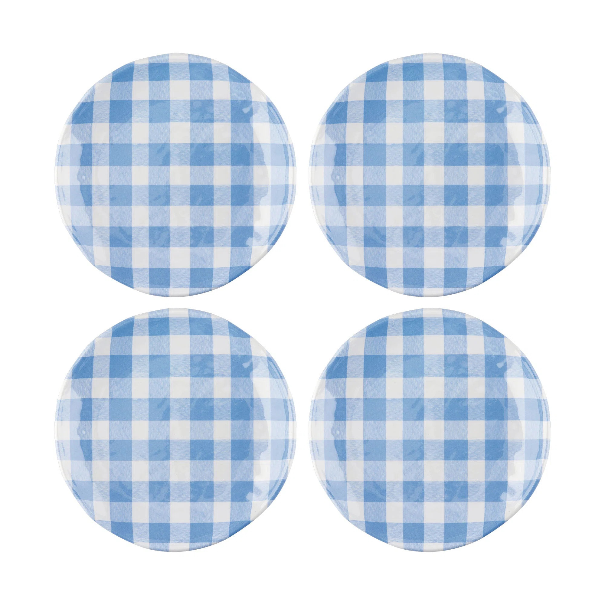 Gracie Oaks 12-Piece Gingham 6" Melamine Plates | Wayfair | Wayfair North America
