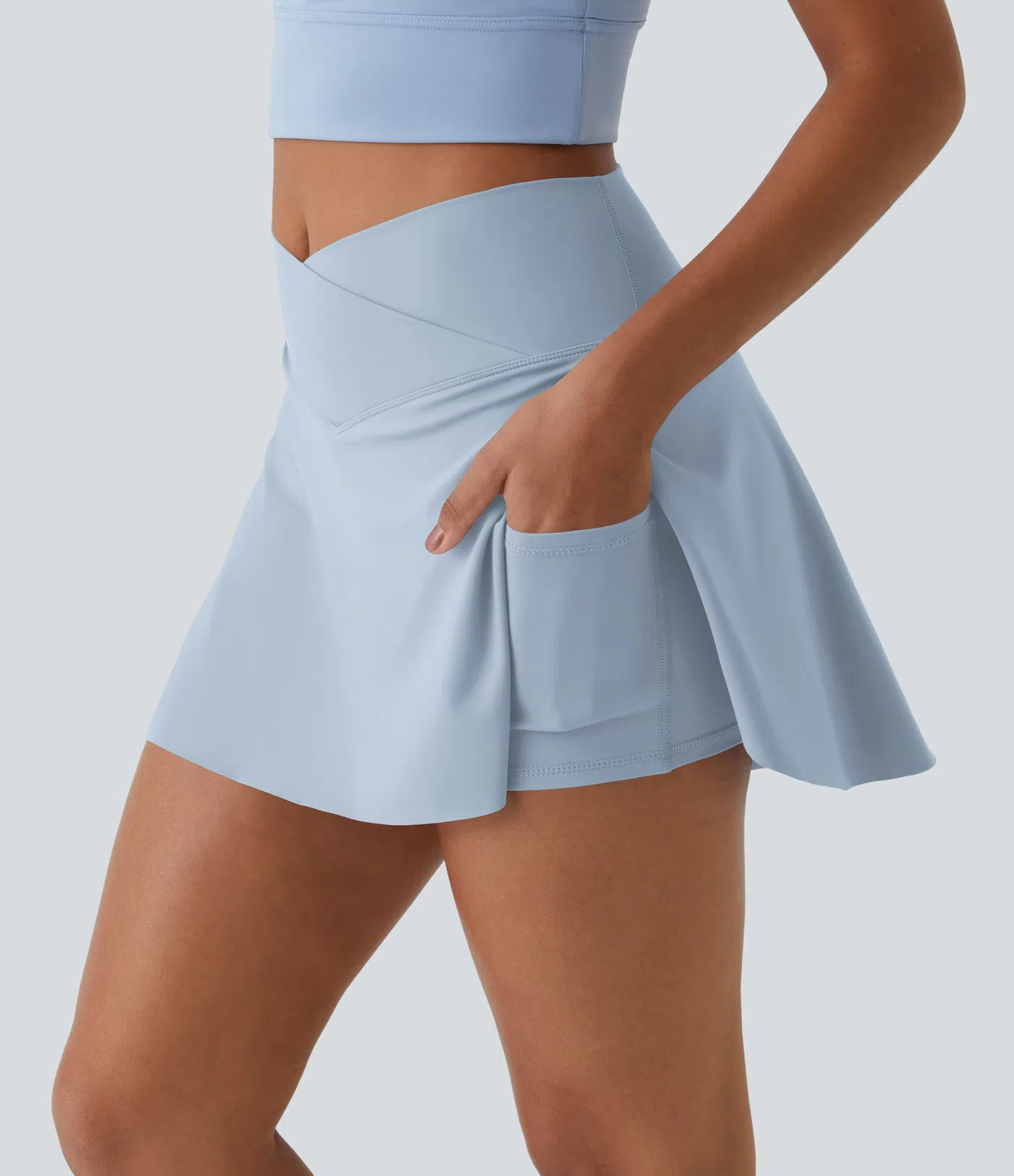 Women’s Everyday SoftlyZero™ Airy Crossover 2-in-1 Side Pocket Cool Touch Mini Tennis Skirt-L... | HALARA