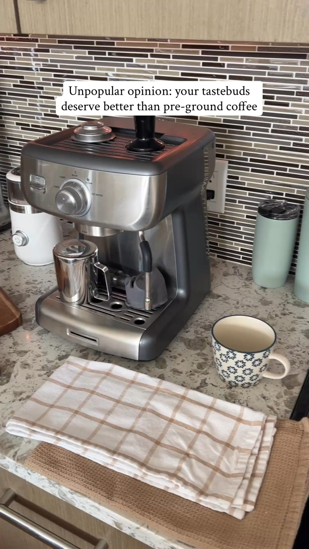 POV: you find a cute espresso machine and coffee grinder on a budget, and suddenly you’re an at-home barista perfecting your craft in a stylish spring kitchen ☕️😋 

#coffeebar #kitchenrefresh #springcleaning #wayfair #espressomachine

#LTKmorningroutine #LTKHome #LTKselfcare