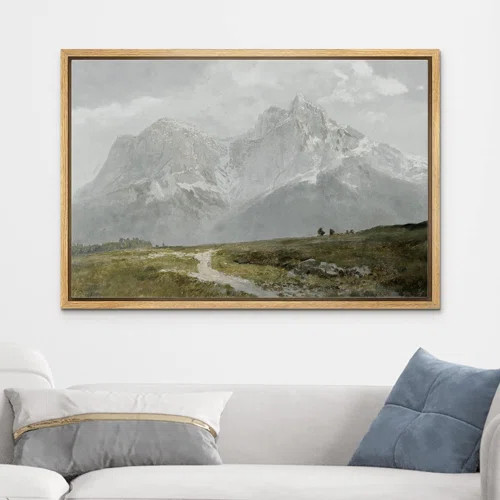IDEA4WALL IDEA4WALL Framed Canvas Print Wall Art Vintage Autumn Mountain Range Valley Nature Wild... | Wayfair North America