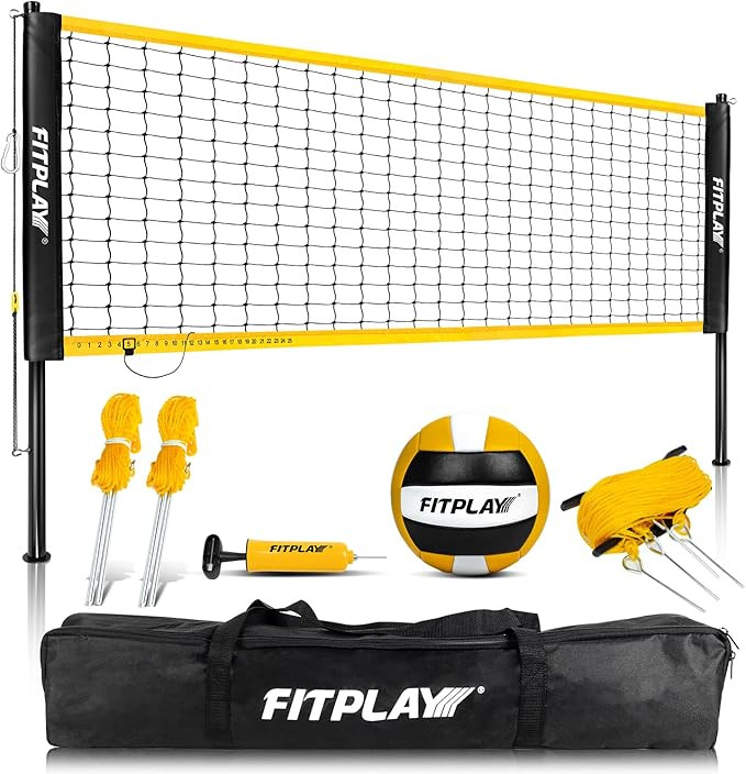 FITPLAY Portable Volleyball Net Outdoor, Professional Volleyball Net System with Poles, Volleybal... | Amazon (US)