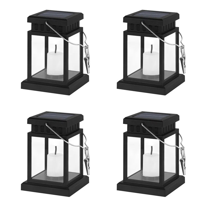 Matte Black Solar Powered Integrated LED Pathway Light Pack (Set of 4) | Wayfair North America