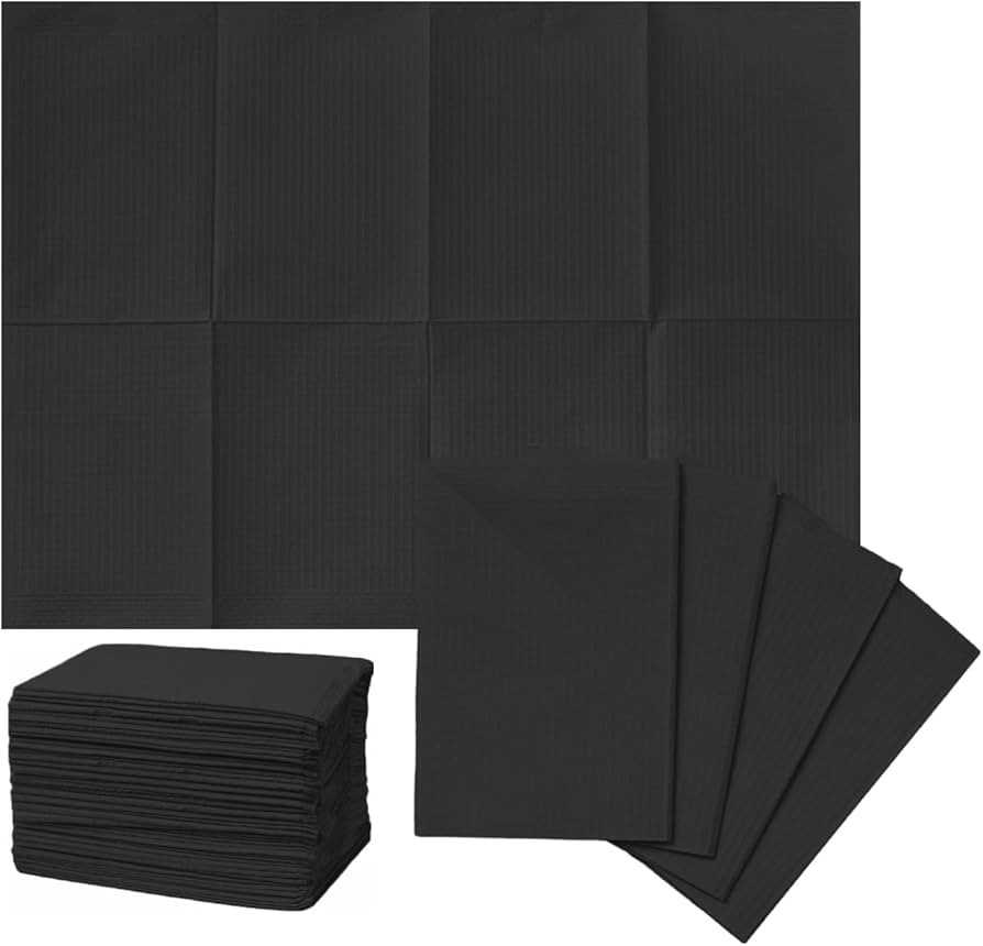 Black Dental Bibs 13''x18" Disposable Tattoo Sheet Waterproof Patient Napkin Professional Towels ... | Amazon (US)