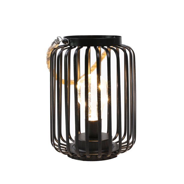 7.5"High Metal Cage Decorative Lamp Battery Powered Cordless Warm White Light with LED Edison Sty... | Walmart (US)