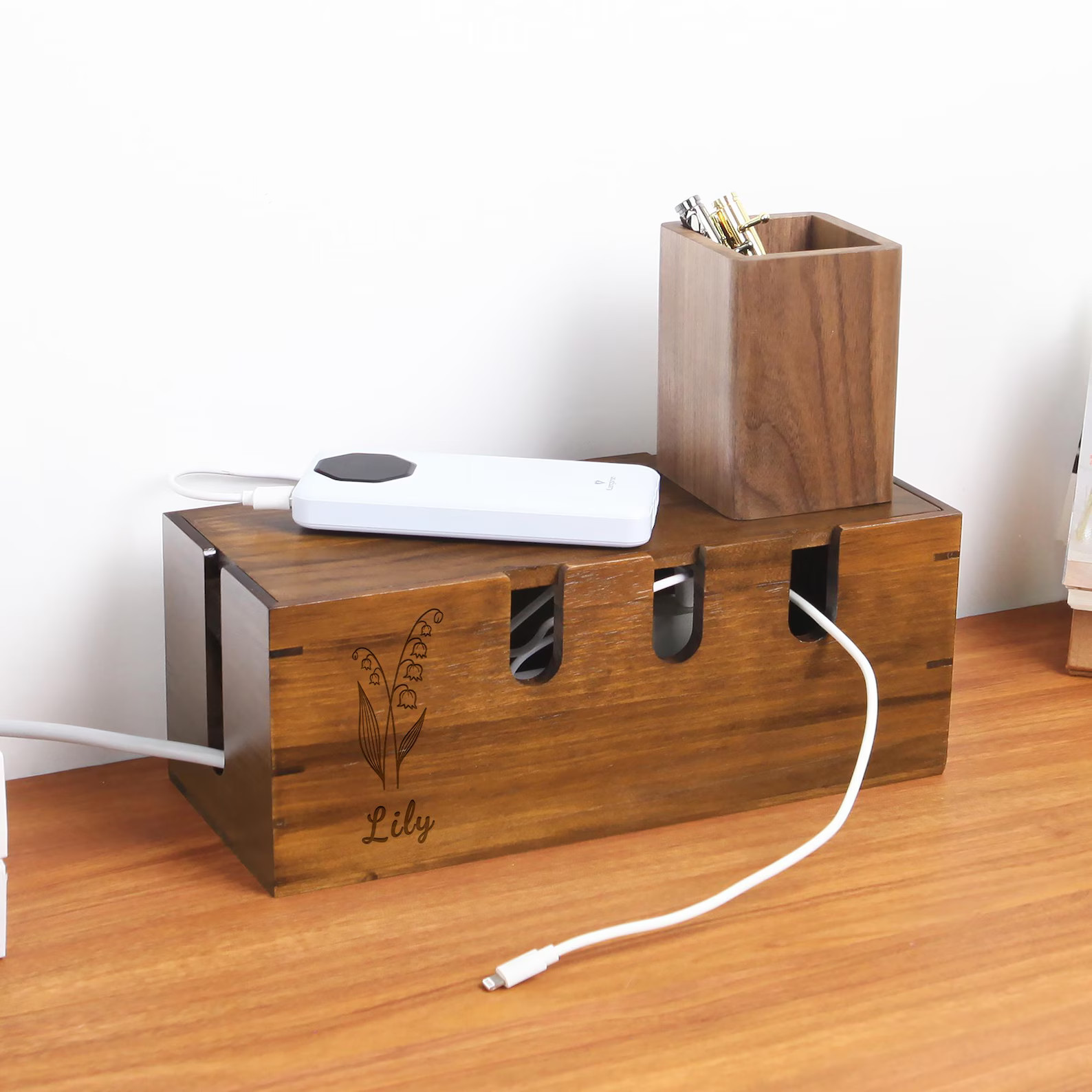 Christmas gift Custom Wood Cable Management Box – Cord Organizer, Cable Holder, Wire Hider Box... | Etsy (US)