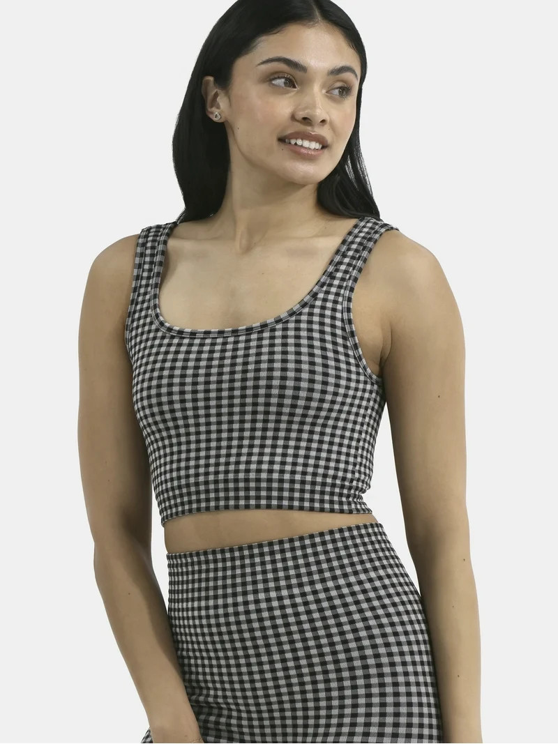 No Boundaries Seamless Cropped Tank Top & Bike Short, Women's | Walmart (US)