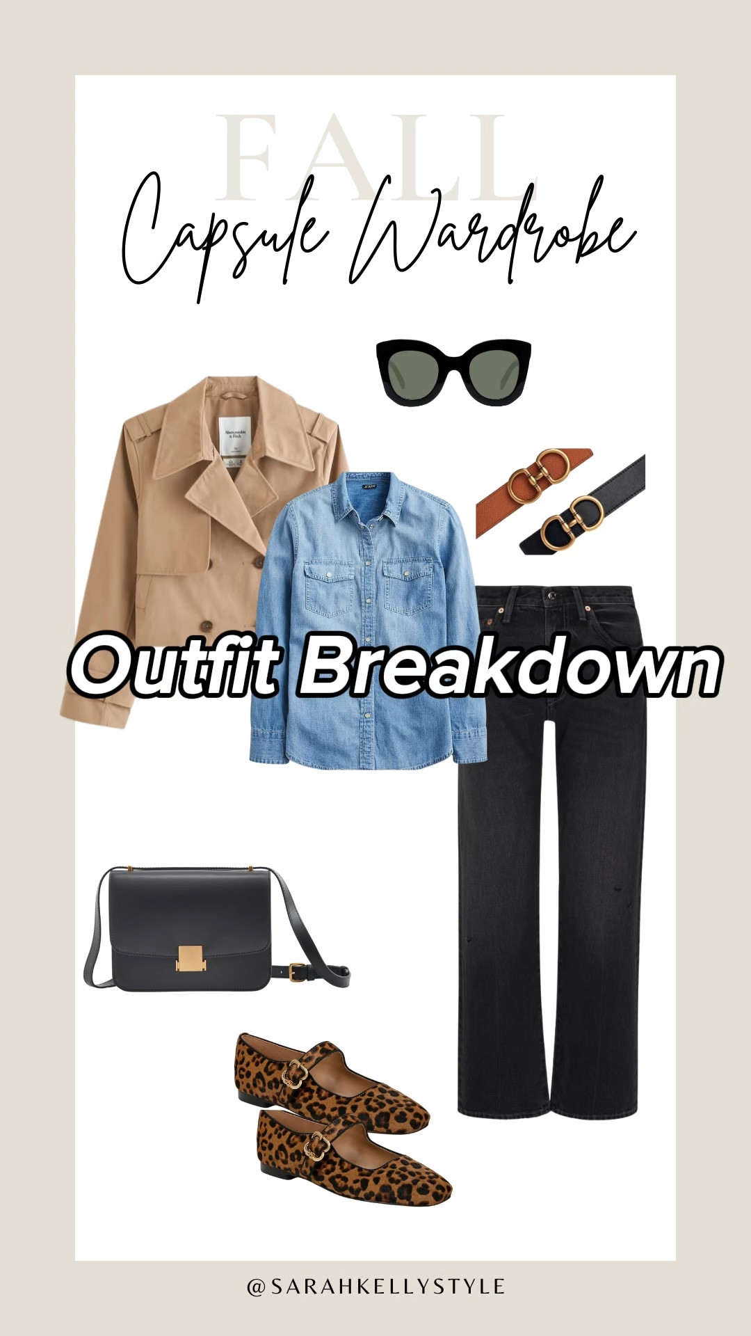 Fall capsule outfit breakdown: try this chic, elevated look with black jeans + denim shirt + cropped trench coat for work, date night, church or everyday 

#LTKStyleTip #LTKVideo #LTKOver40
