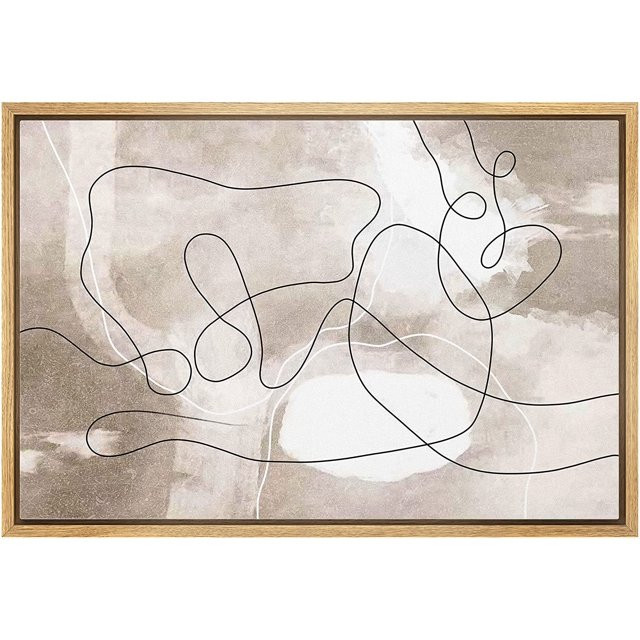 wall26 Framed Canvas Print Wall Art Pastel Grunge Geometric Line Art Sketch Abstract Shapes Illus... | Walmart (US)