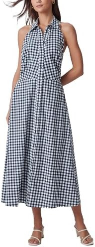 Women's 2026 Summer Midi Dress Plaid Open Back Sleeveless Casual A Line Casual Beach Vacation Sun... | Amazon (US)