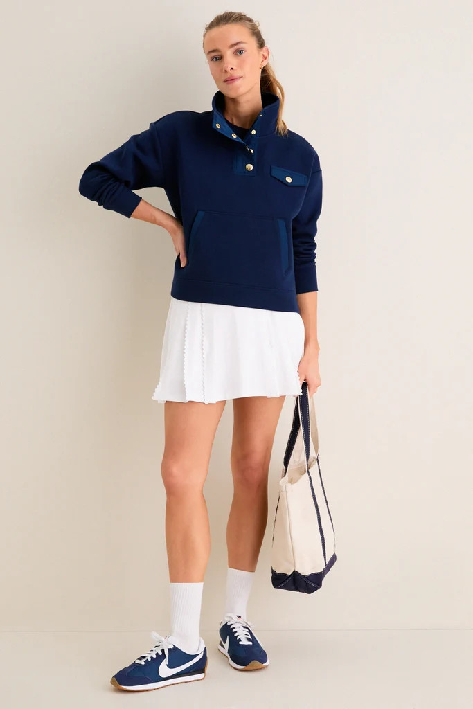 Navy Snap Neck Bailey Pullover | Tuckernuck (US)