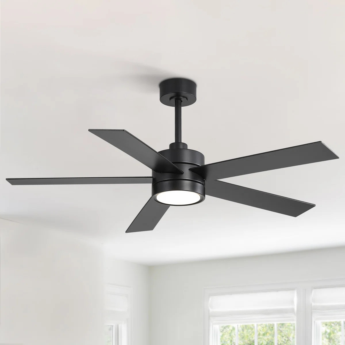 Beil 52/65 inch Large Modern Ceiling Fan with Light Kit and Remote Control, 3 LED Colors, 6 Speed... | Wayfair North America