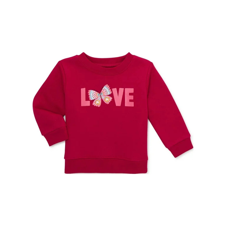 Garanimals Baby Girls Graphic Fleece Top, Sizes 6-9 Months - 24 Months - Walmart.com | Walmart (US)
