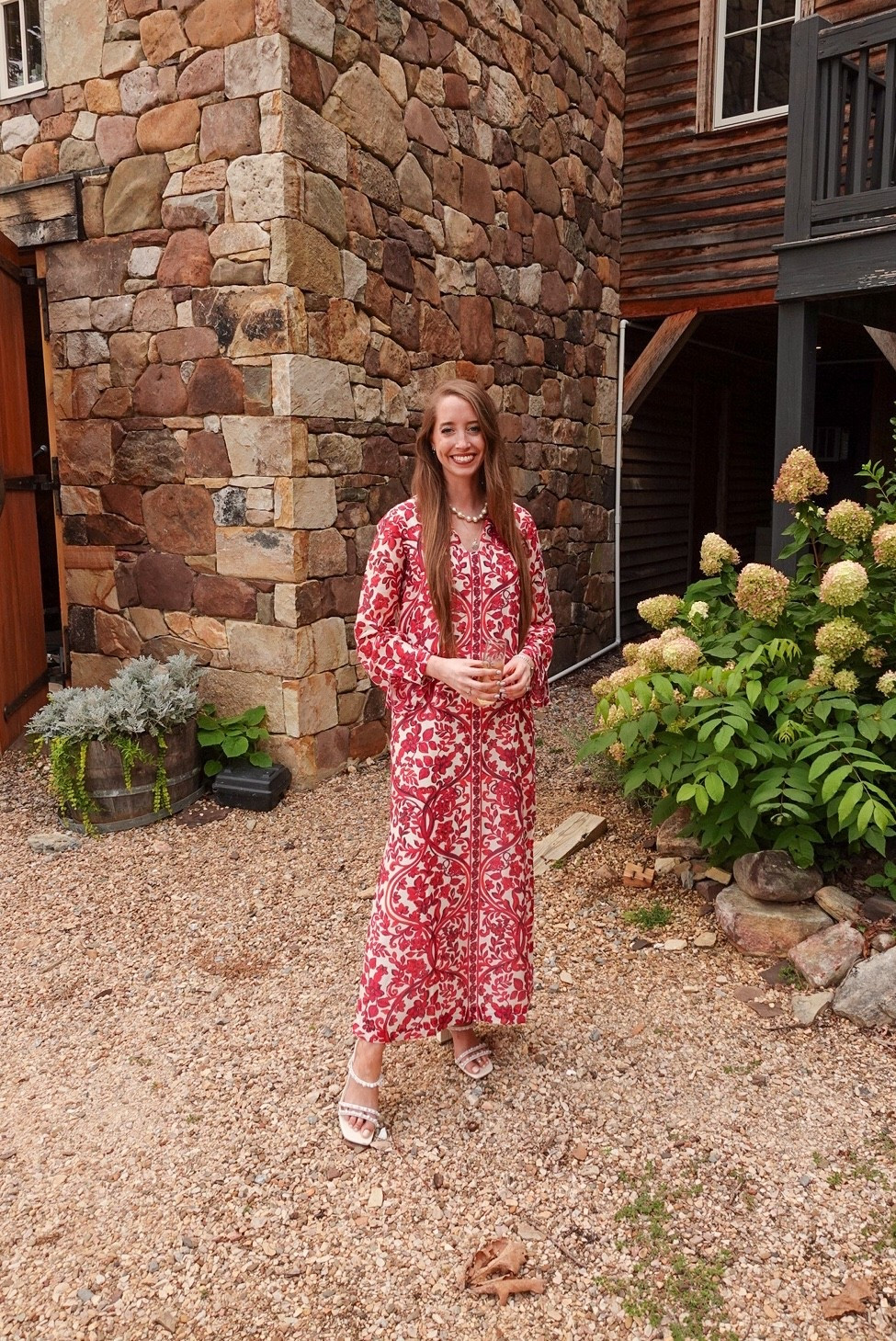 Love this red and white patterned caftan 😍 also linking some pearl embellished heeled sandals and my baroque pearl necklace 

#LTKStyleTip #LTKSeasonal #LTKFindsUnder100