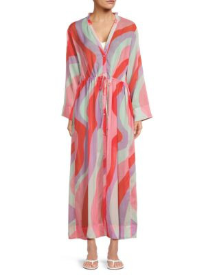 Kaleidoscope Tie Front Maxi Cover Up | Saks Fifth Avenue OFF 5TH