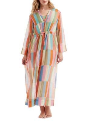 Hermoza Kaleidoscope Tie Front Maxi Cover Up on SALE | Saks OFF 5TH | Saks Fifth Avenue OFF 5TH